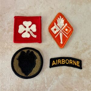 Vintage Military Patches Set of (4) World War II and Vietnam Wa